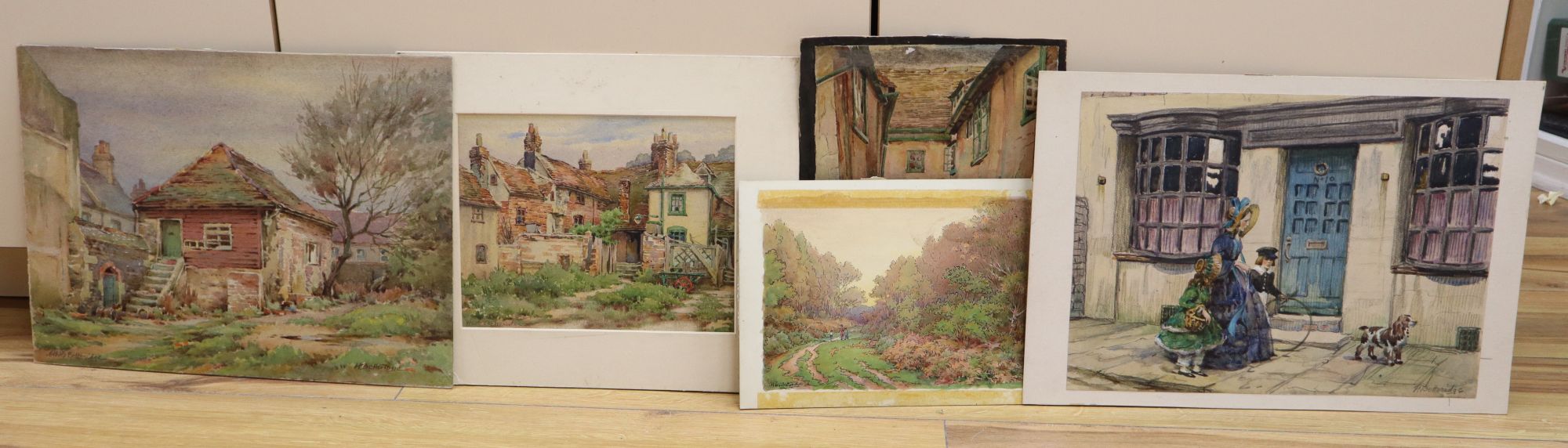 H. W. G. Betteridge (19th/20th century), five unframed watercolour drawings